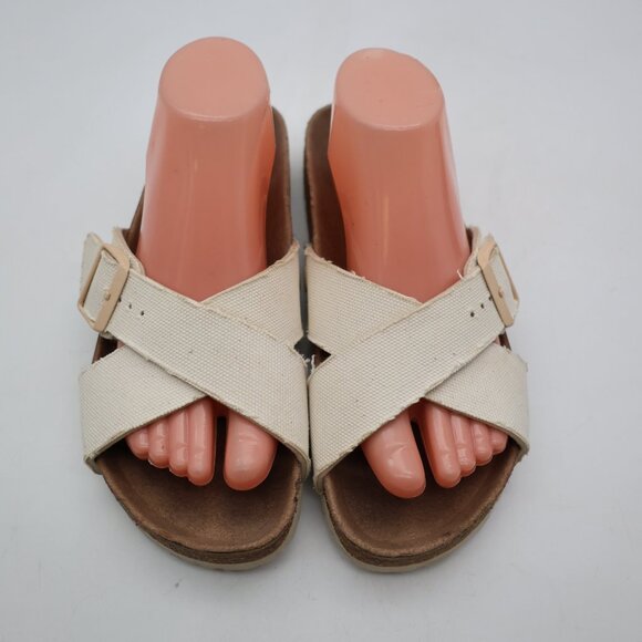 Birkenstock Sienna II Vegan Women's EU 40 Slide Sandals Canvas Cross Strap - Picture 2 of 10